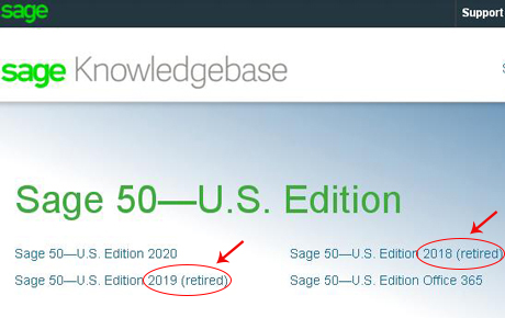 Sage 50 Peachtree 2018 is reitred